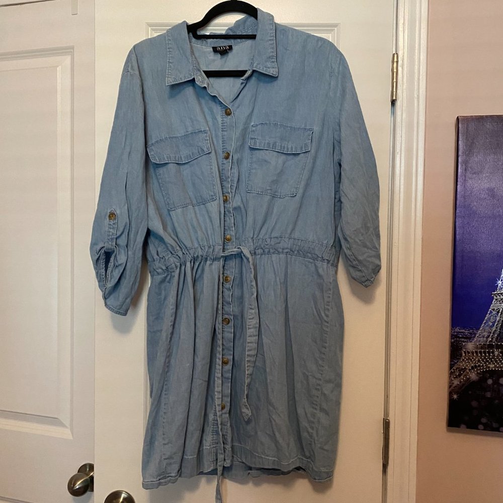 a.n.a Blue Jean Button-Up Dress in size XL